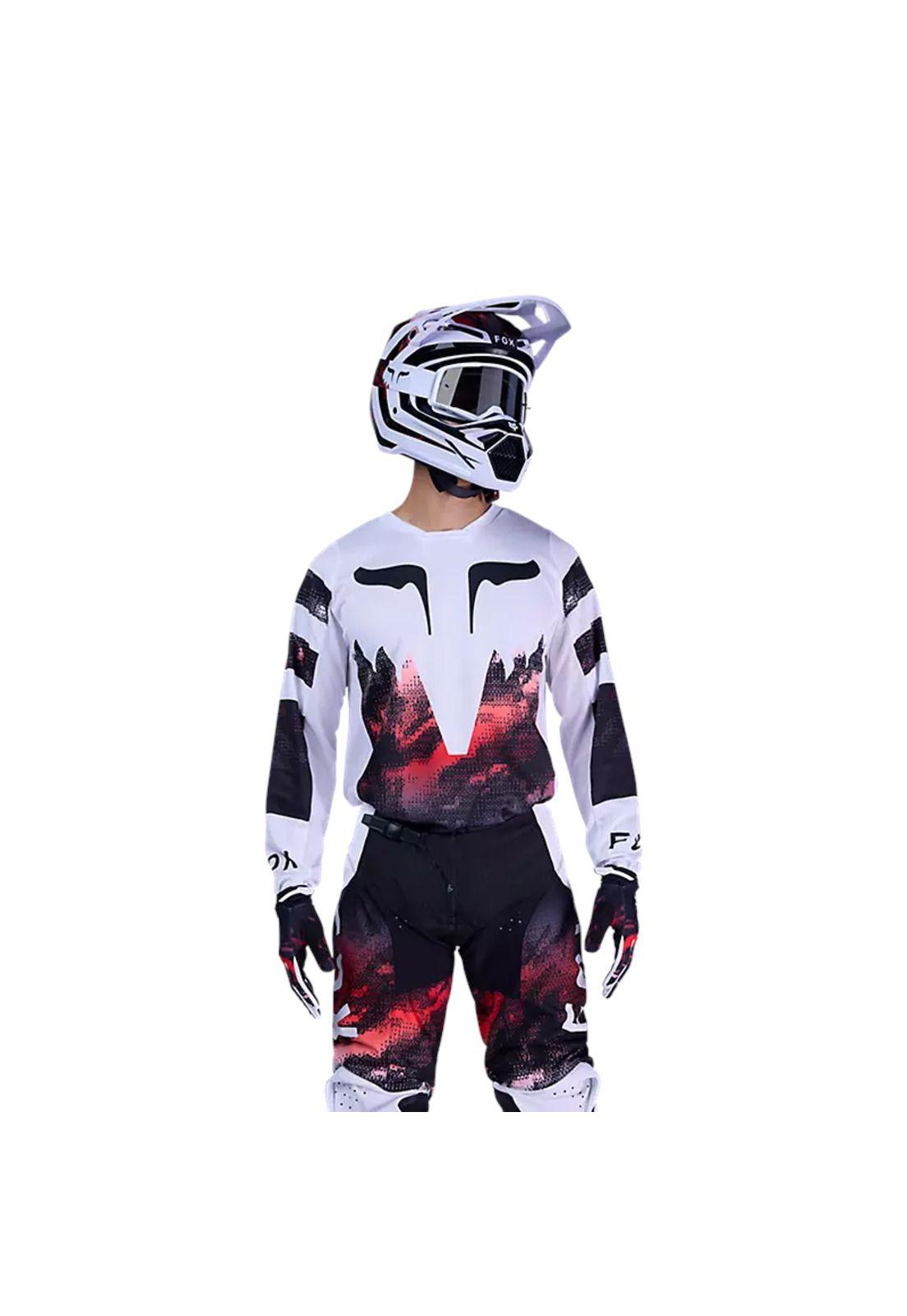 Polera Moto 180 Kairos Blanco/Negro Fox-2