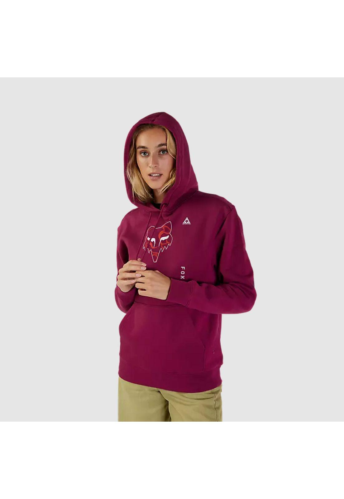 Poleron Lifestyle Mujer Withered Burdeo Fox-3