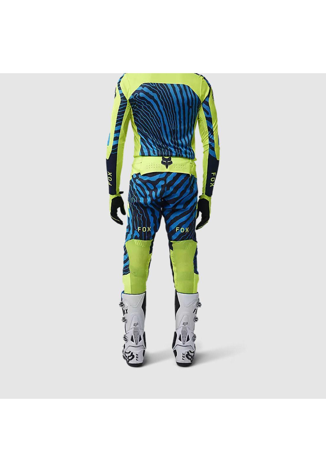 Pantalon Moto Flexair Impression Azul/Amarillo Fox-3