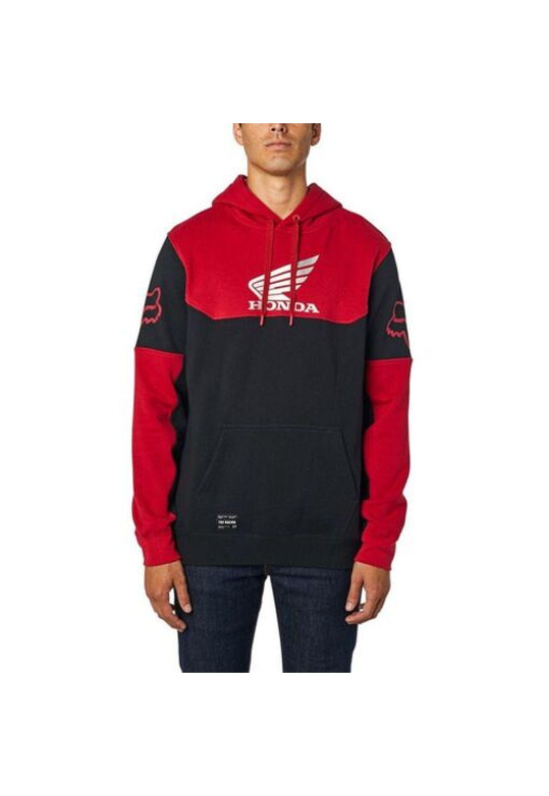Poleron Lifestyle Pullover Honda Negro/Rojo Fox-0
