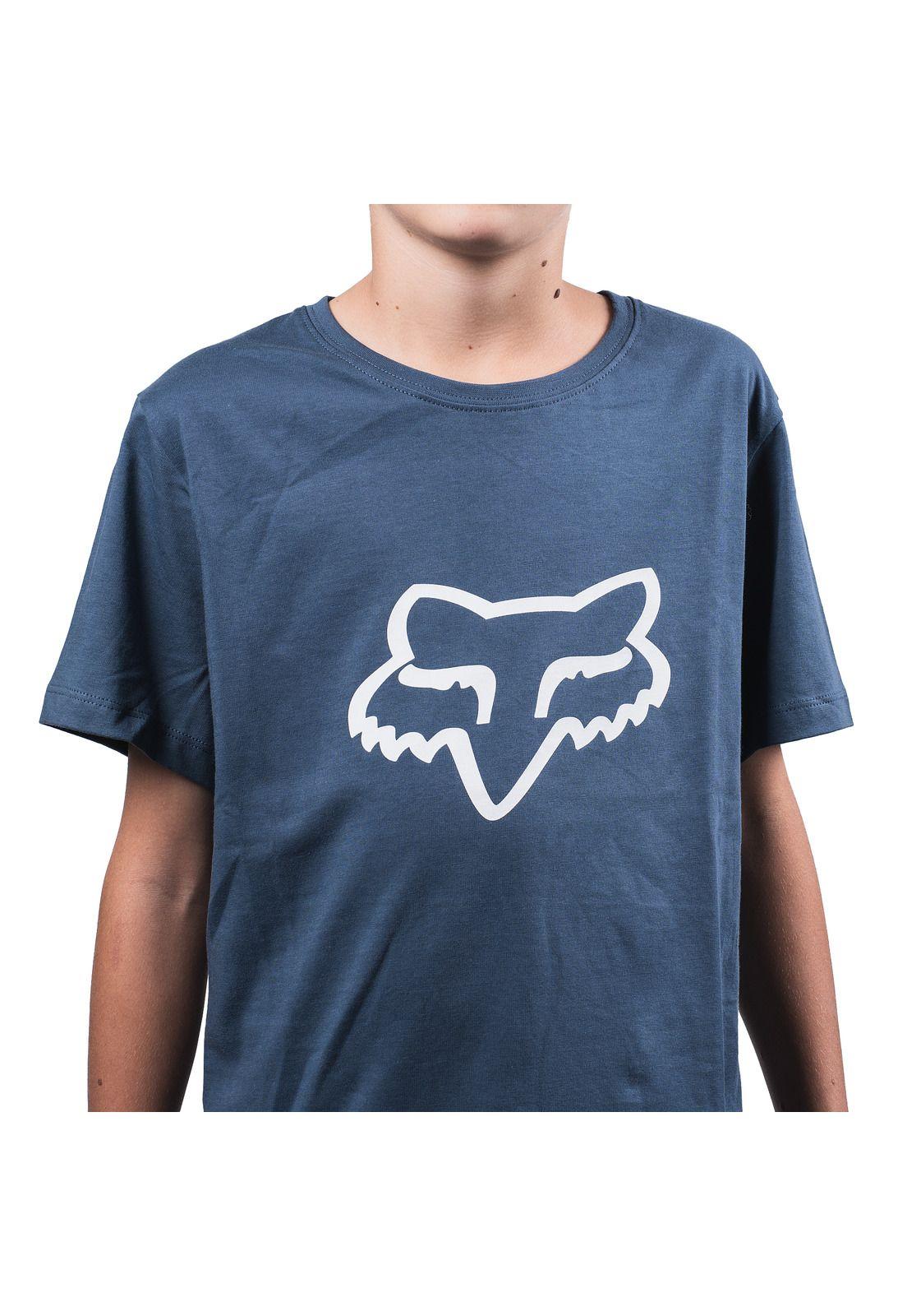 Polera Lifestyle Niño Legacy Head Azul/Blanco Fox-4