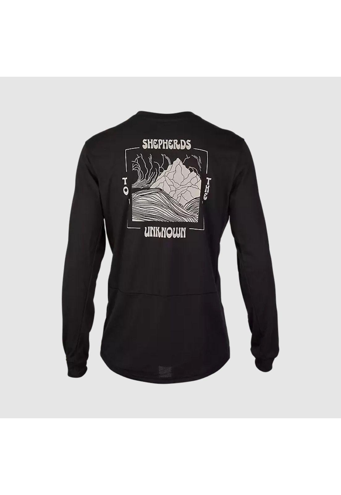 Polera Manga Larga Bicicleta Ranger Shepherds drirelease® Negro Fox-1