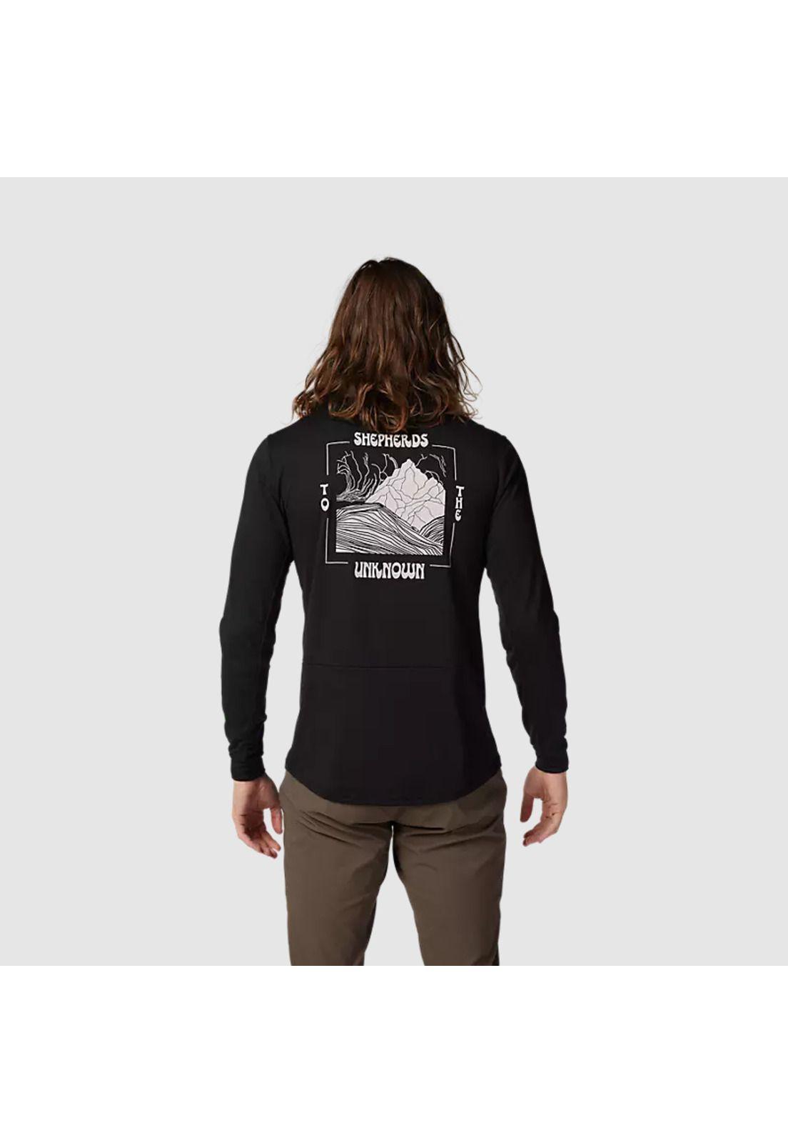 Polera Manga Larga Bicicleta Ranger Shepherds drirelease® Negro Fox-3