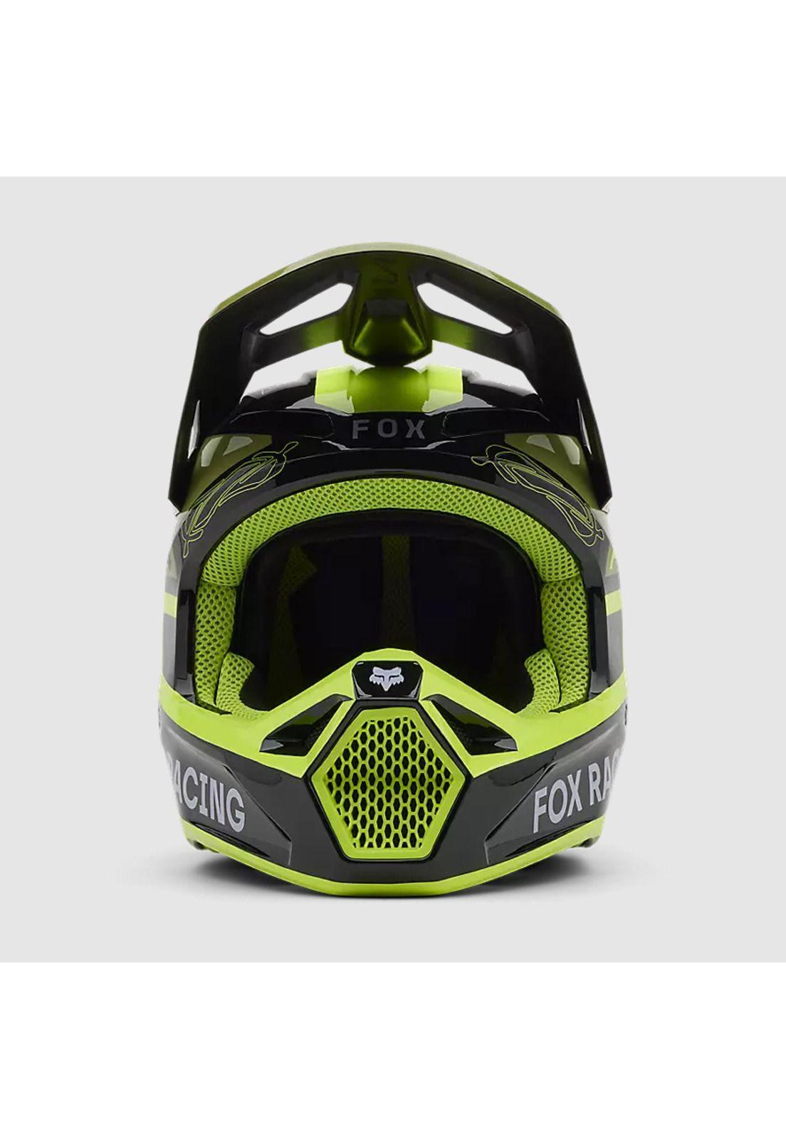 Casco Moto V1 Race Spec Verde Fox-2