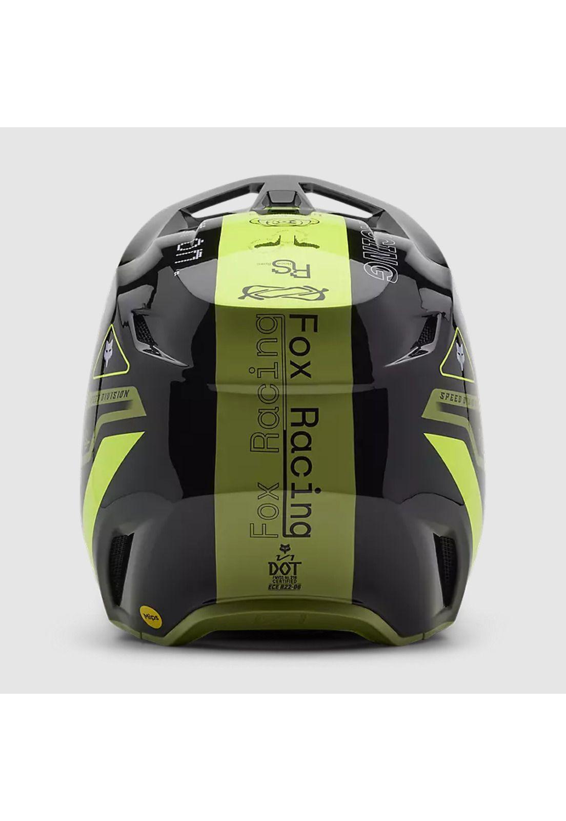 Casco Moto V1 Race Spec Verde Fox-4