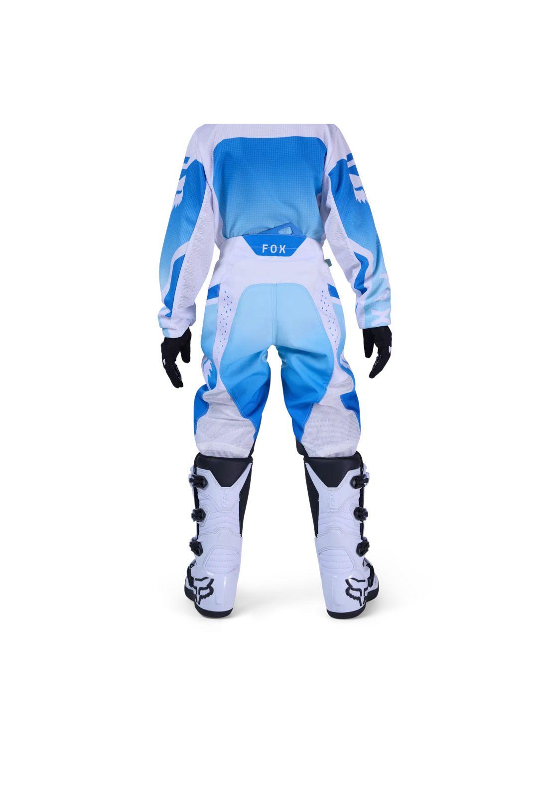 Pantalon Moto Niño 180 Shield Azul/Blanco Fox-3