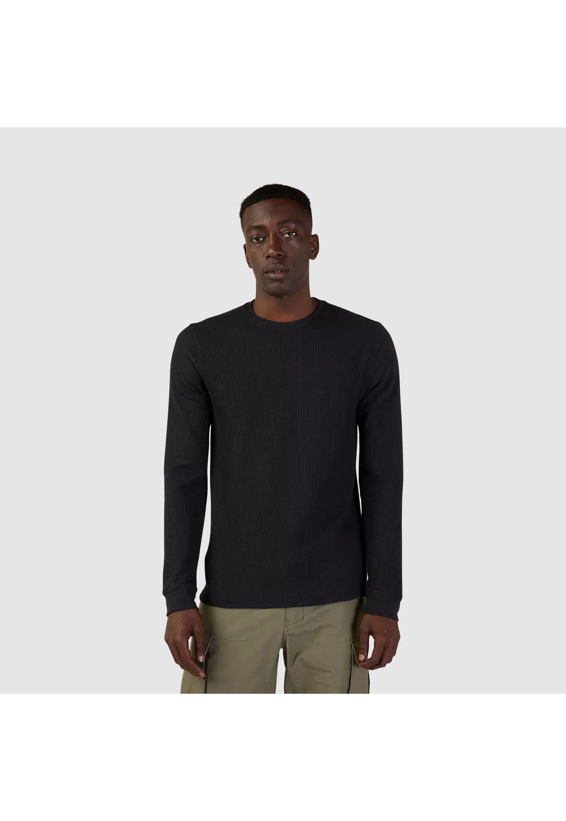 Polera Lifestyle Level Up Thermal Manga Larga Negro Fox-0