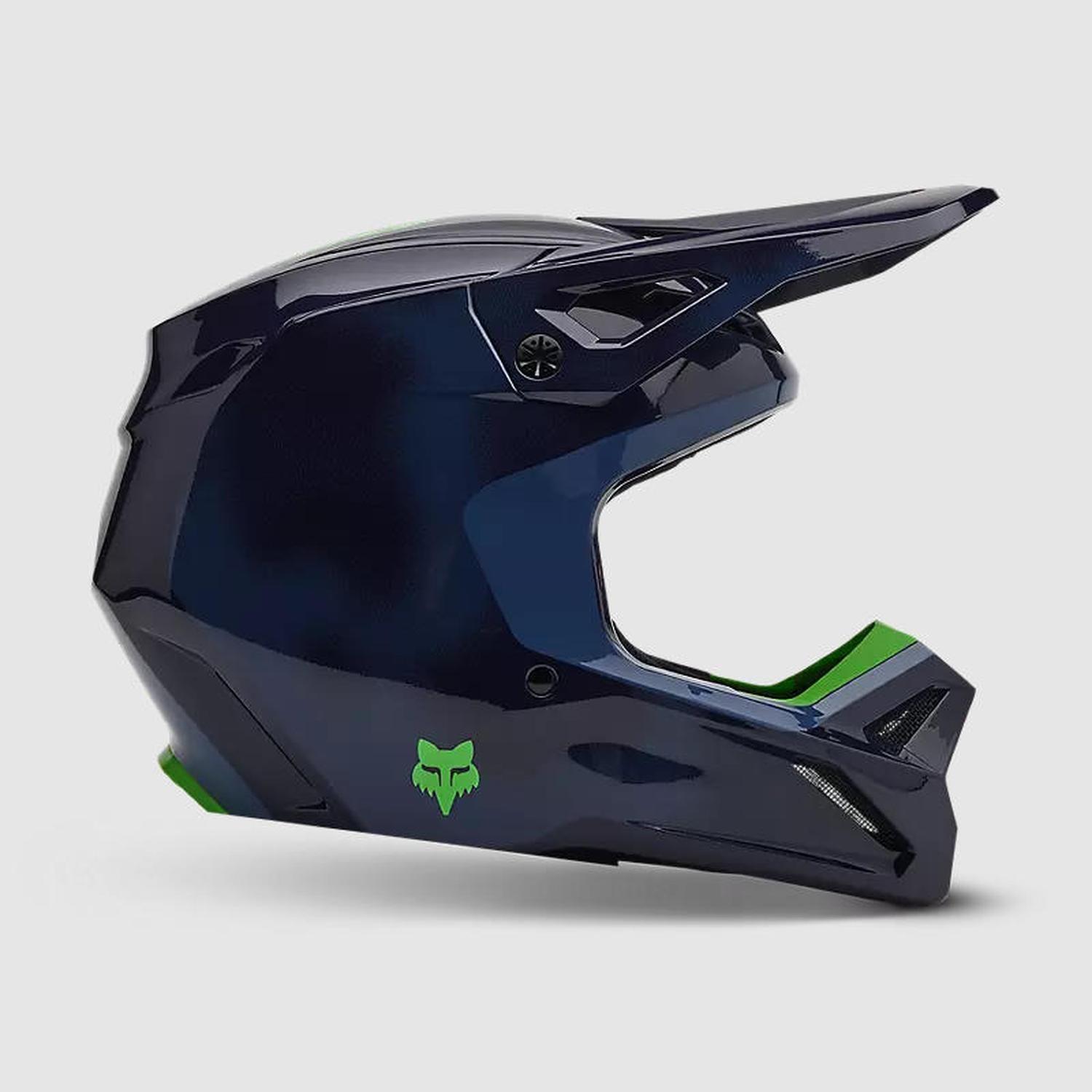 Casco Moto Niño V1 Taunt Azul Fox-0