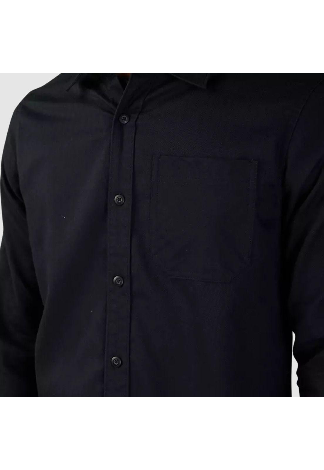 Camisa Lifestyle Level Up Woven Negro Fox-3