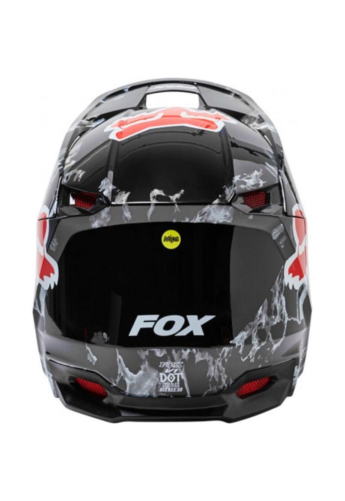 Casco Moto V1 Karrera Ece Negro/Rojo Fox-3
