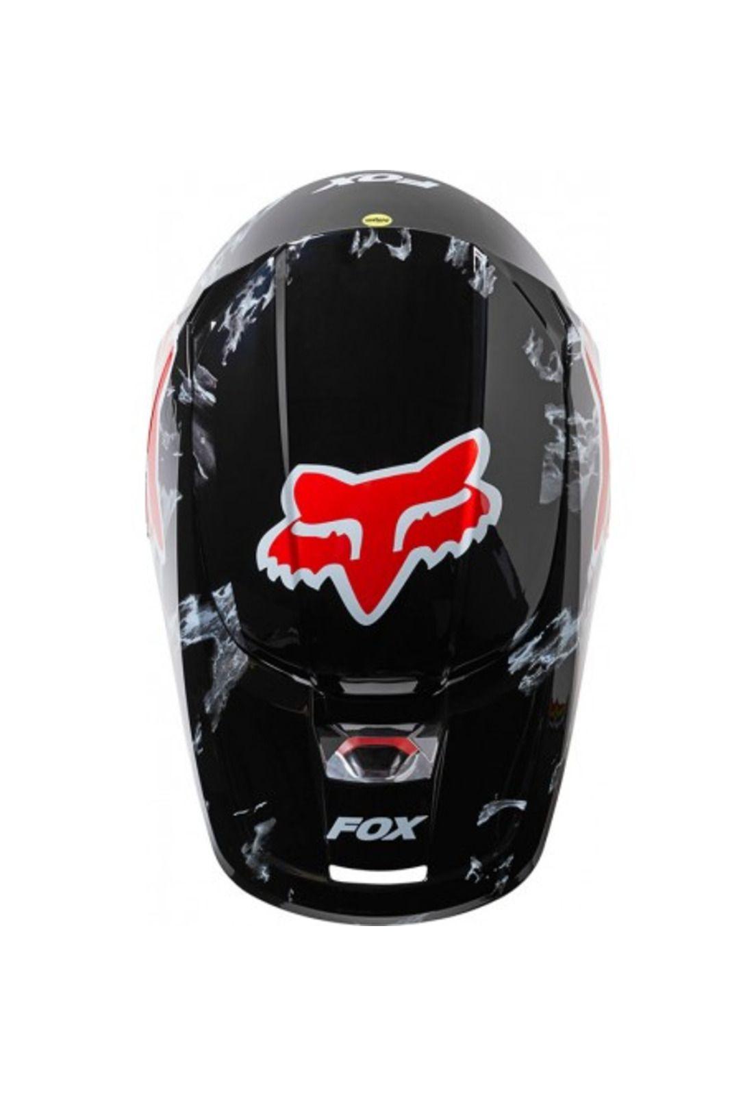 Casco Moto V1 Karrera Ece Negro/Rojo Fox-4