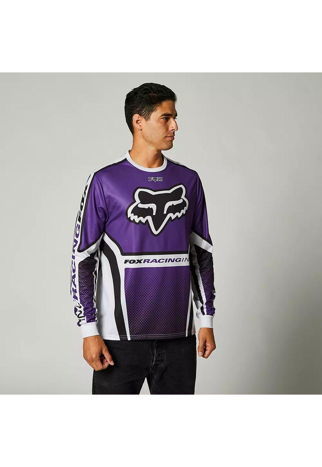 Polera Lifestyle Manga Larga Octaine Morado Fox-0