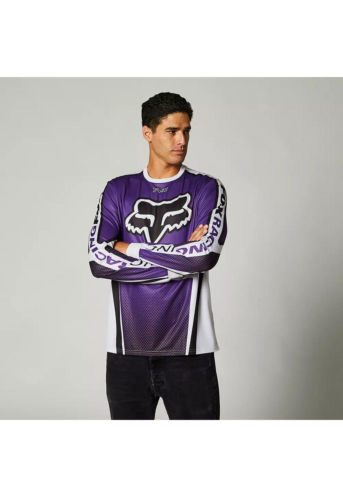 Polera Lifestyle Manga Larga Octaine Morado Fox-2