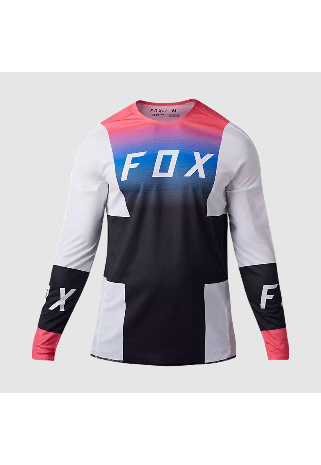 Polera Moto 360 Horyzn Negro/Blanco/Rosado Fox-0