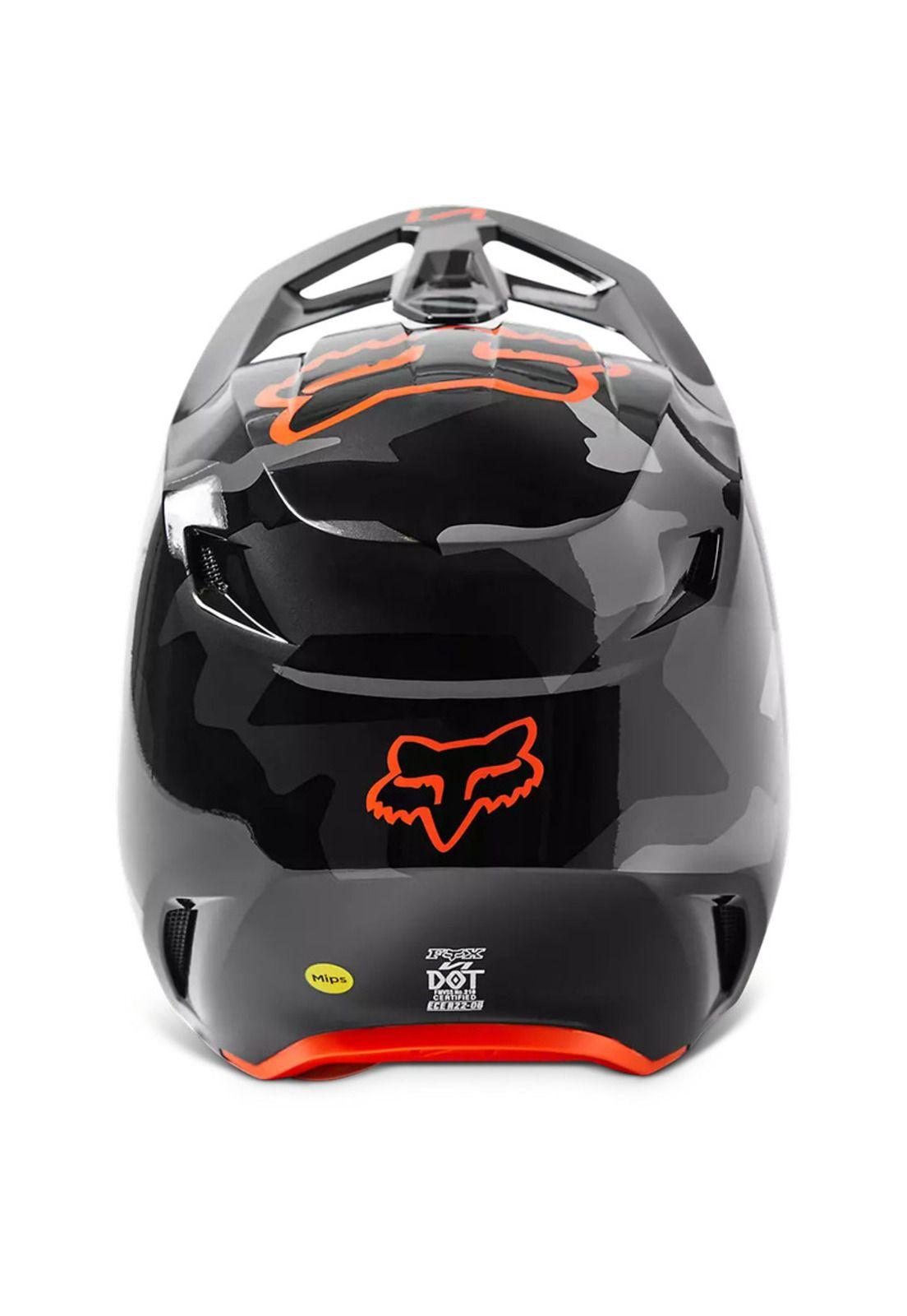 Casco Moto Niño V1 Bnkr Camo Negro/Gris Fox-5