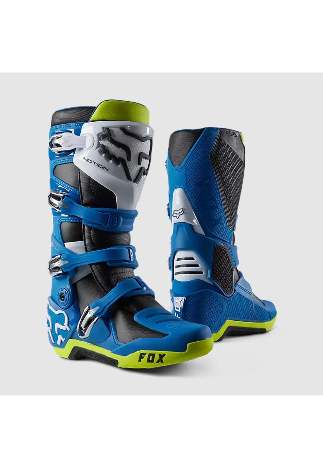 Botas Moto Motion Azul/Amarillo Fox-0