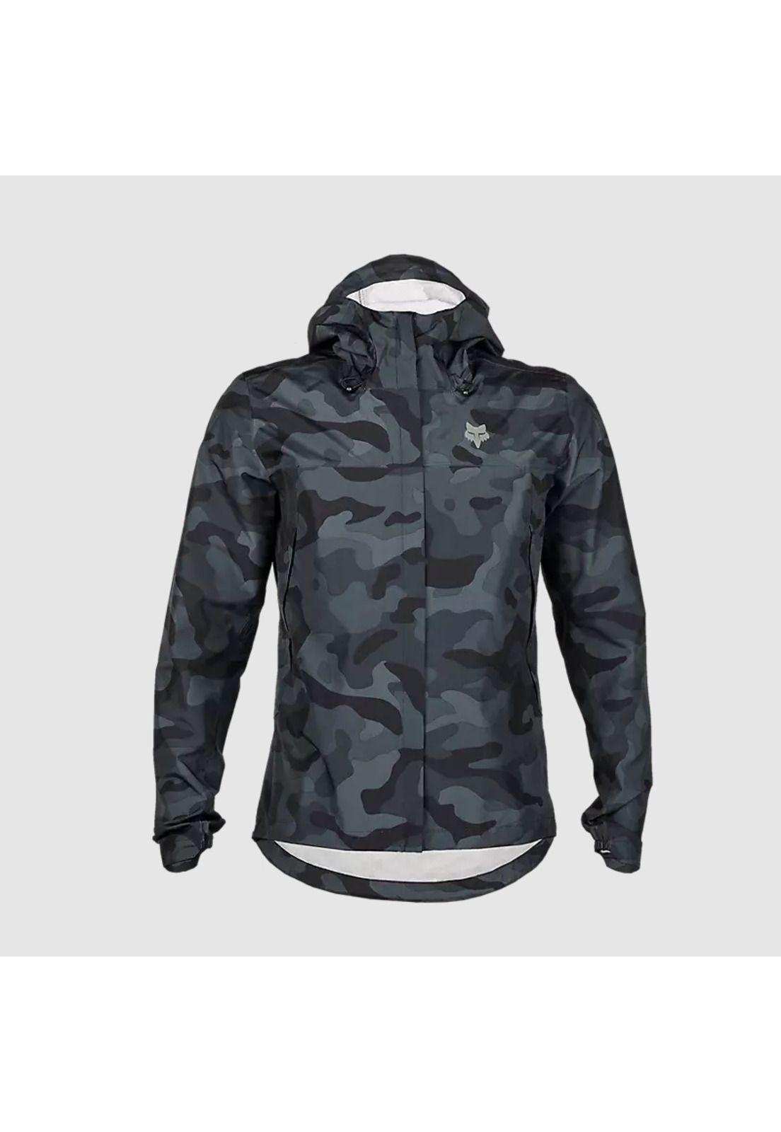 Chaqueta Bicicleta Impermeable Ranger Camo Negro Fox-0