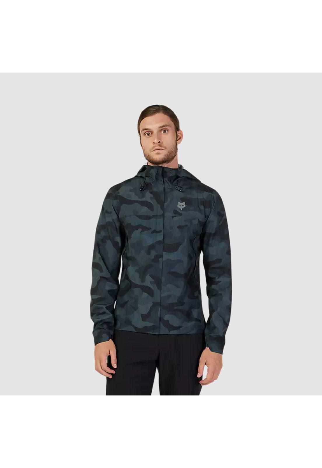 Chaqueta Bicicleta Impermeable Ranger Camo Negro Fox-1