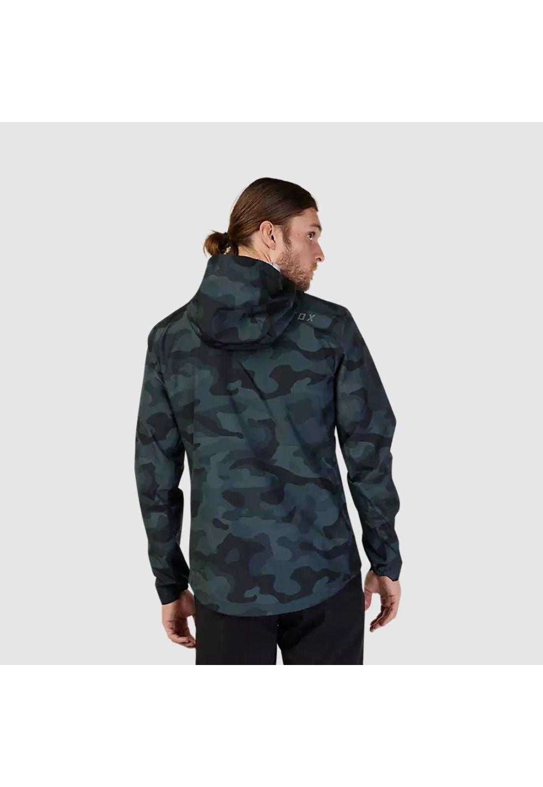 Chaqueta Bicicleta Impermeable Ranger Camo Negro Fox-2