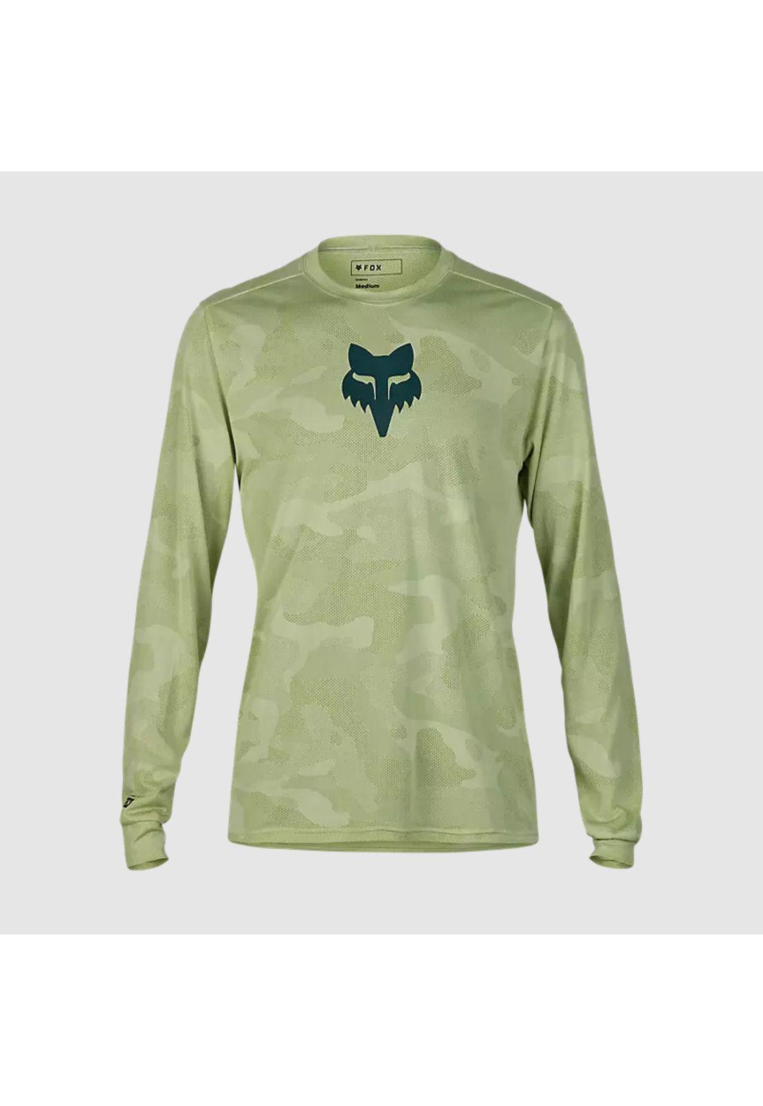Polera Bicicleta Ranger TruDri™ Manga Larga Verde Fox-0