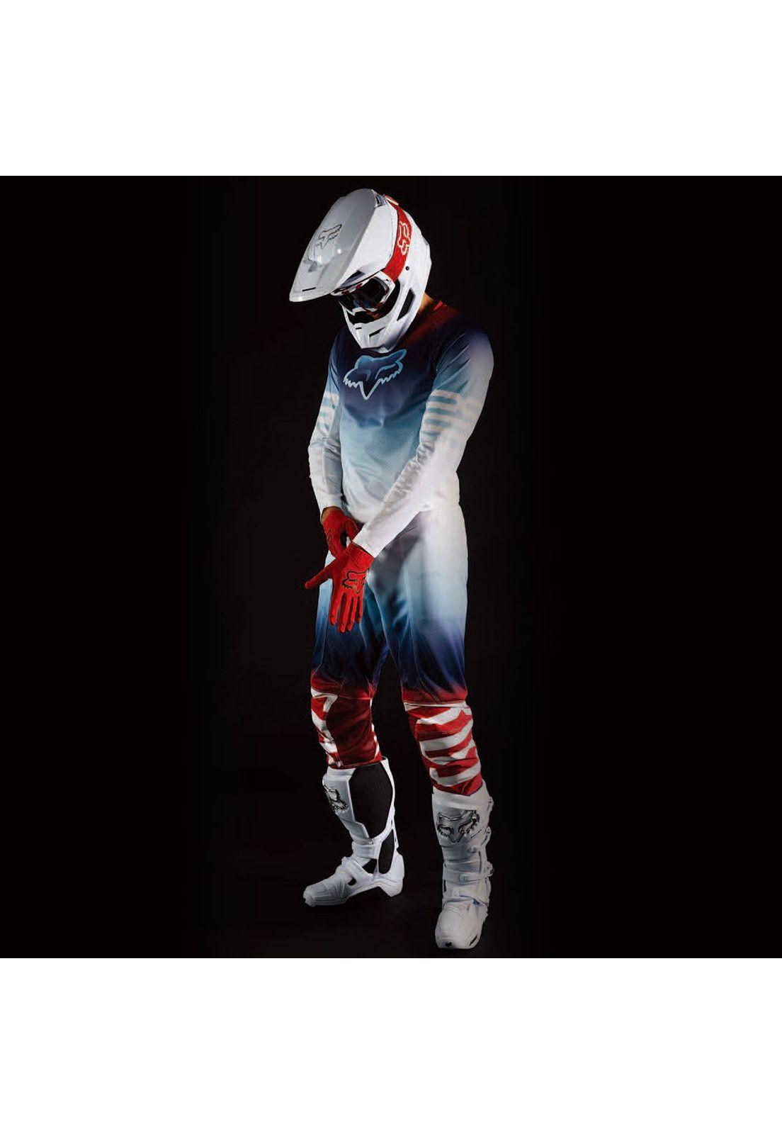 Pantalon Moto Airline Reepz Blanco/Rojo/Azul Fox.-1