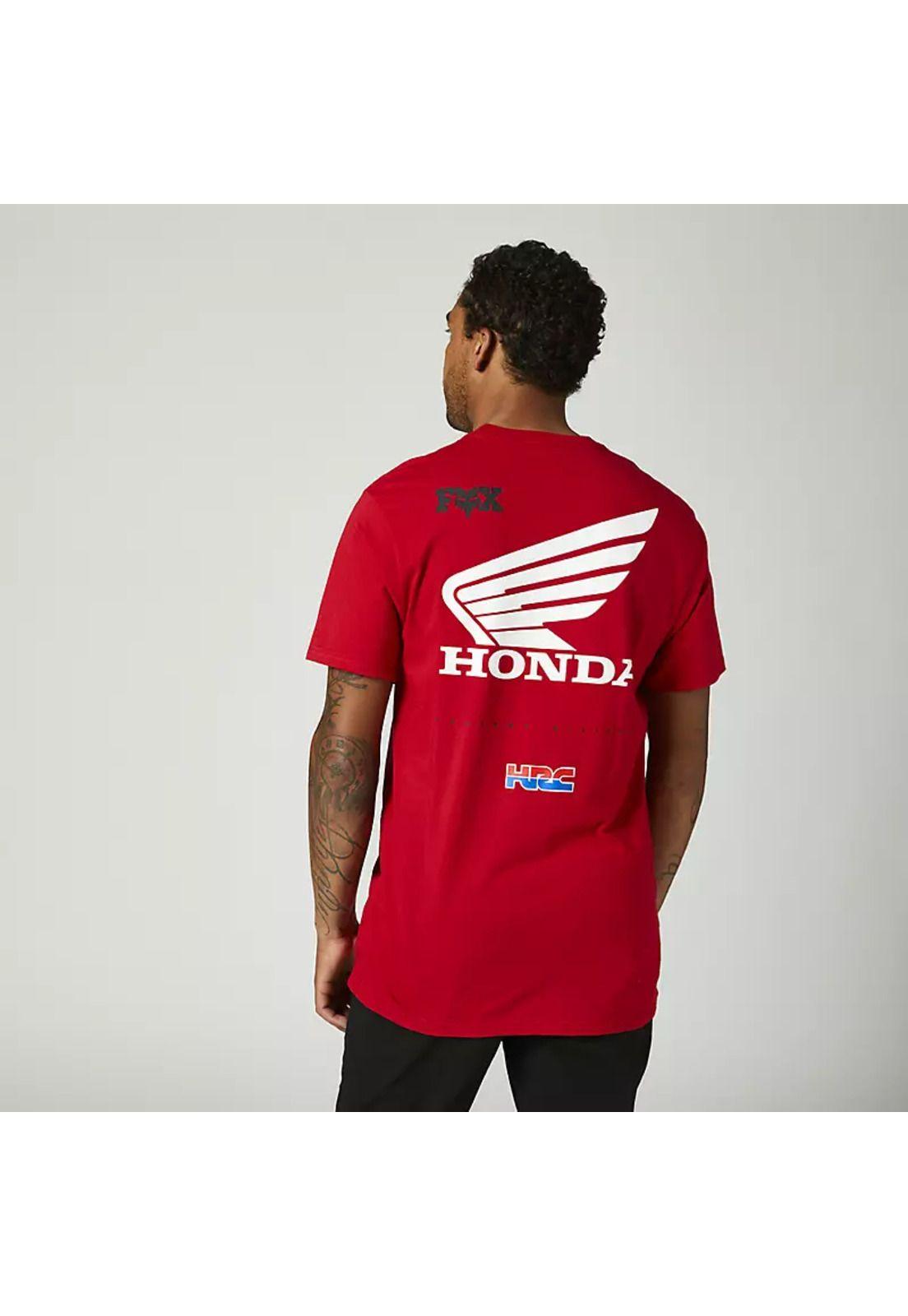 Polera Lifestyle Premium Honda Wing Rojo Fox-2