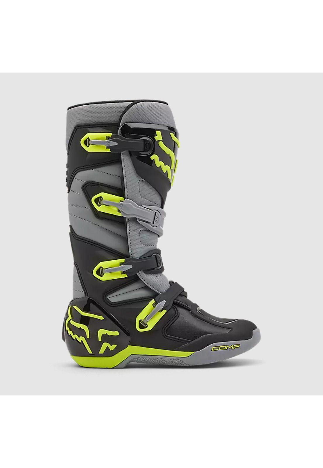 Botas Moto Comp Gris/Amarillo Fox-1
