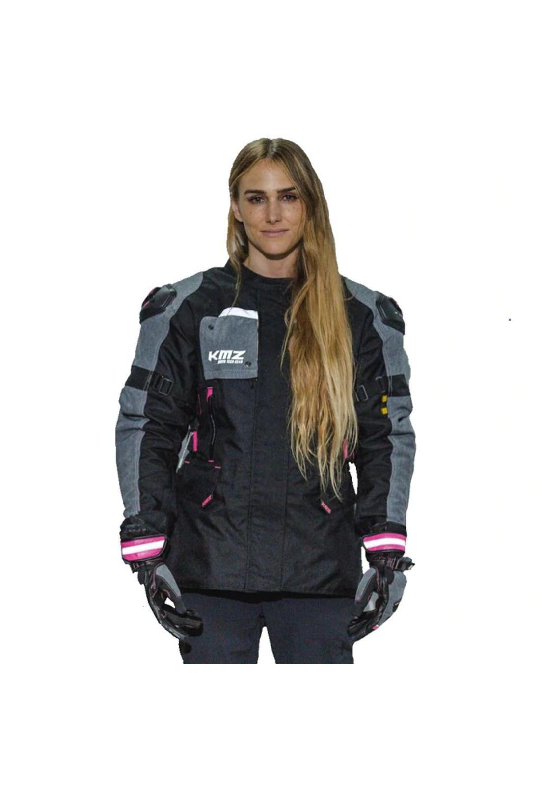 Chaqueta Moto Calle Sahara Negro/Rosado KMZ-0