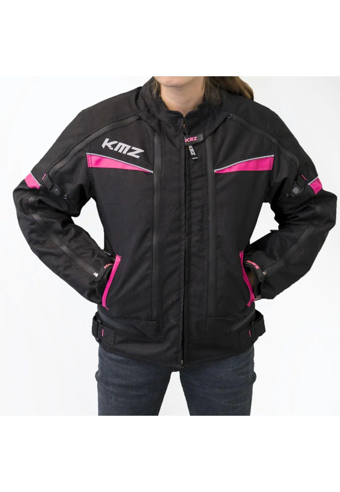 Chaqueta Moto Calle Mujer Jordania Negro/Rosado KMZ-0