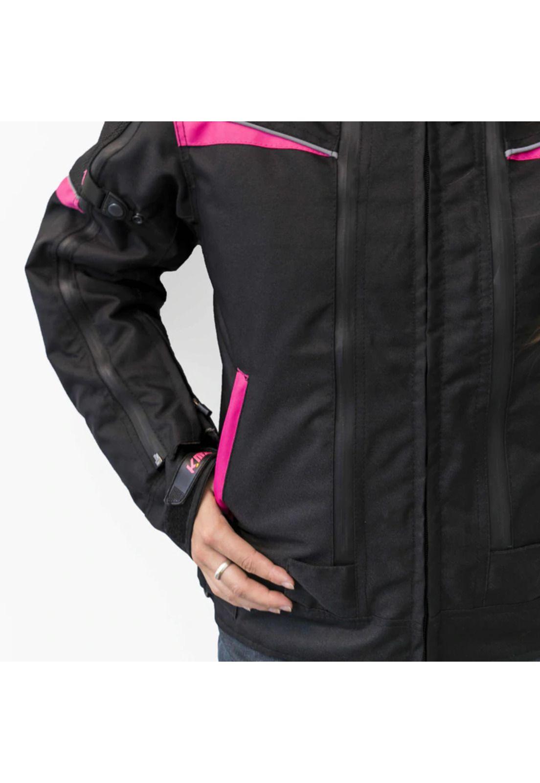 Chaqueta Moto Calle Mujer Jordania Negro/Rosado KMZ-1