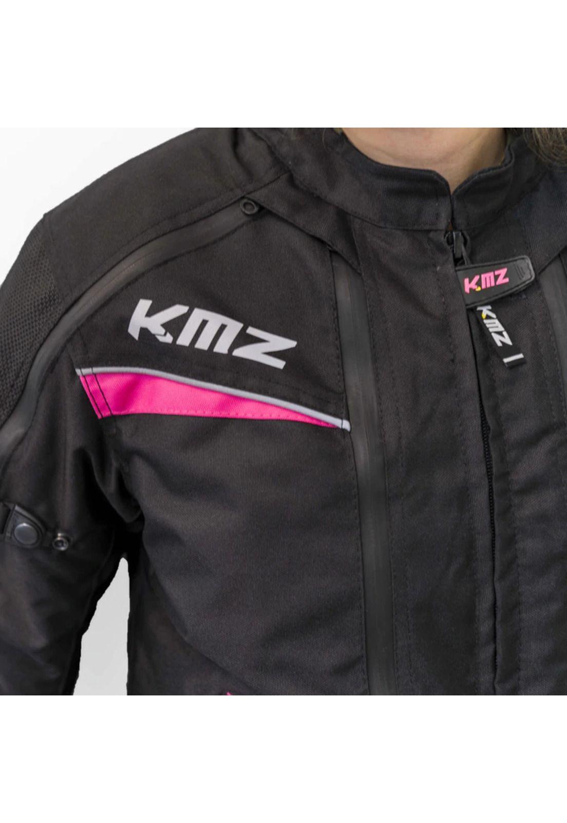 Chaqueta Moto Calle Mujer Jordania Negro/Rosado KMZ-3