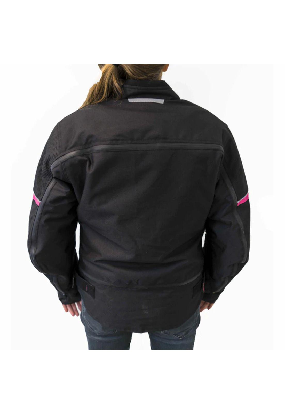 Chaqueta Moto Calle Mujer Jordania Negro/Rosado KMZ-4