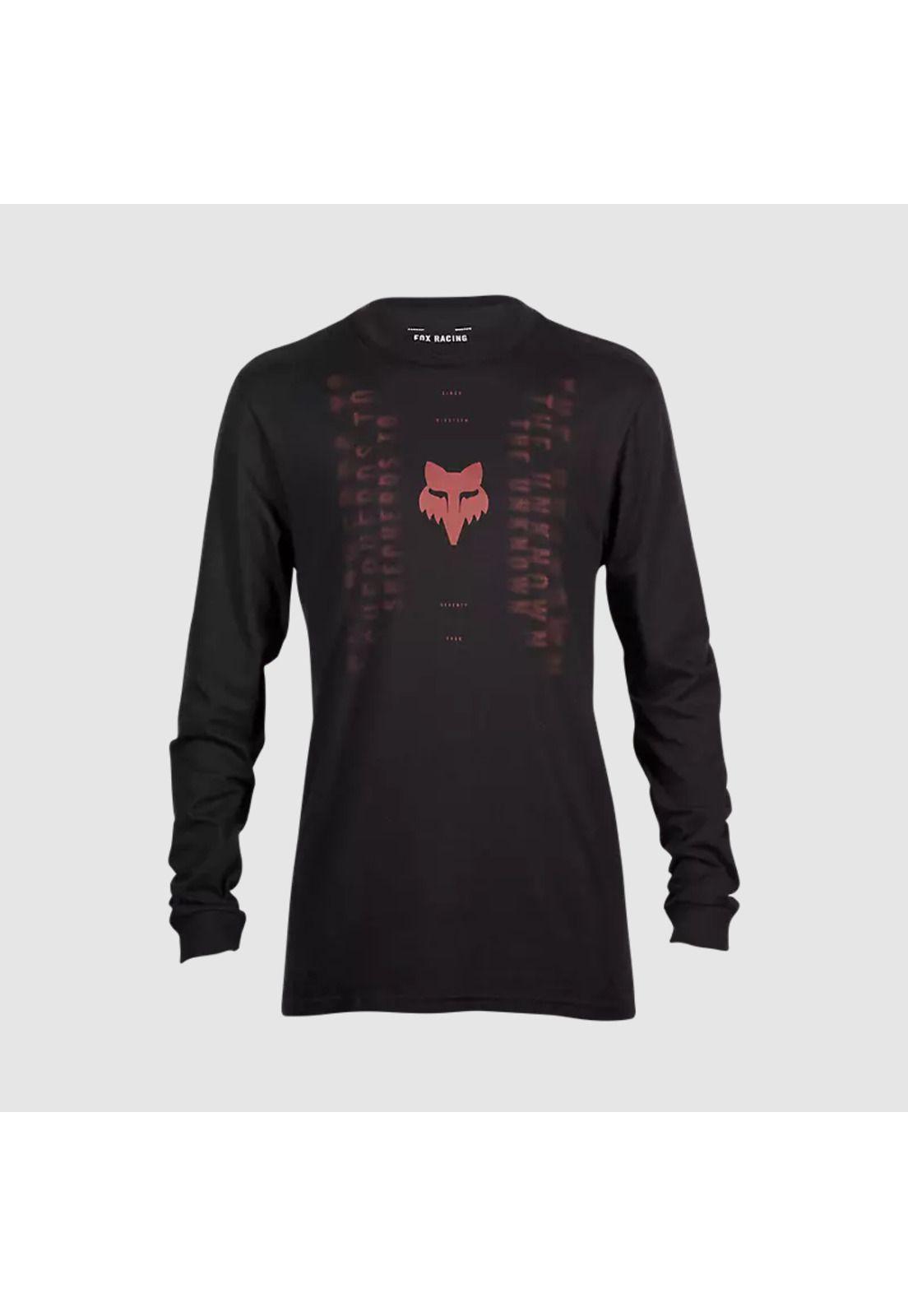 Polera Lifestyle Faded Out Premium Manga Larga Negro Fox-1