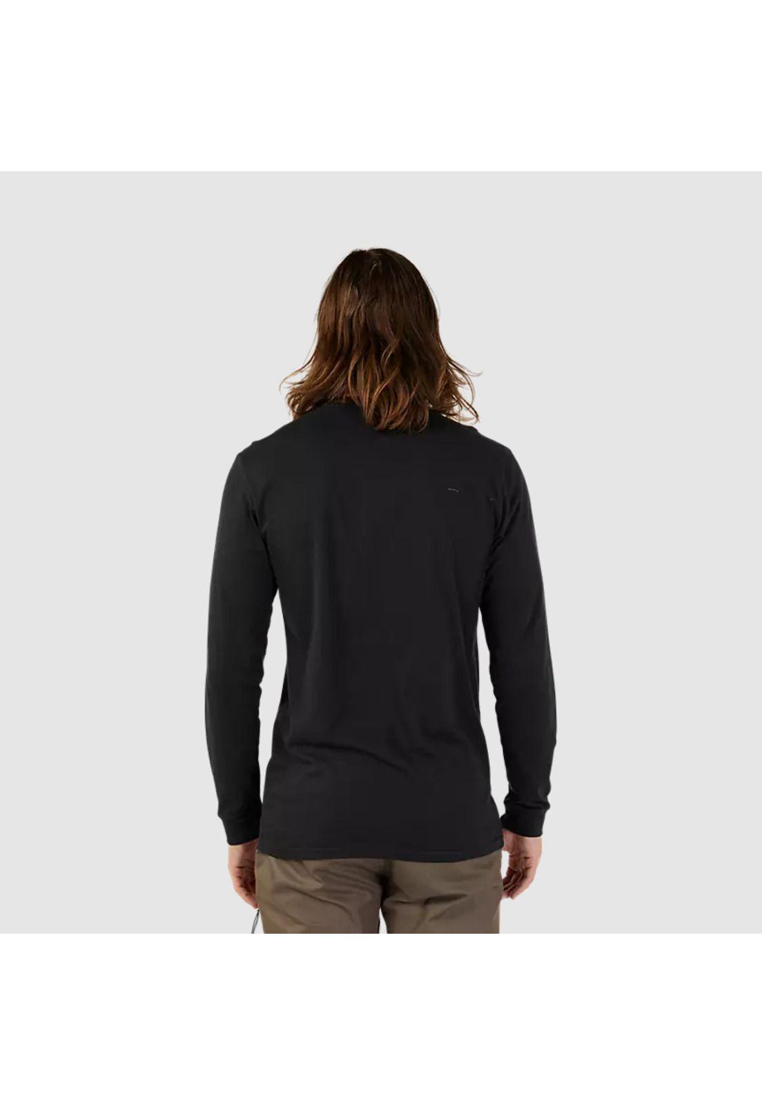 Polera Lifestyle Faded Out Premium Manga Larga Negro Fox-2