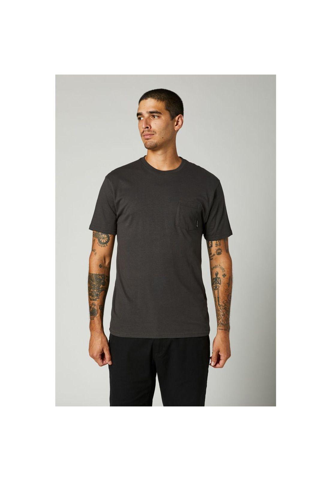 Polera Lifestyle Top Coat SS Premium Pocket Tee Negro Fox-2