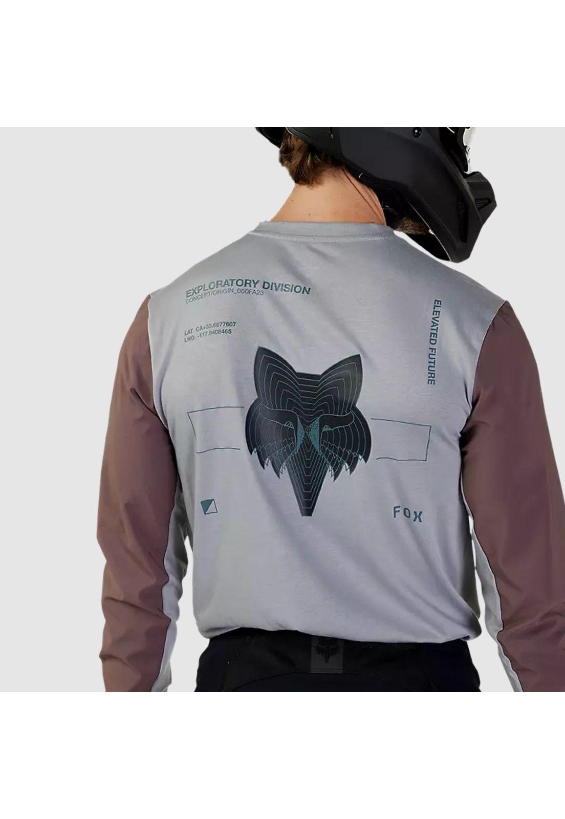 Polera Moto Ranger Off Road Manga Larga Gris Fox-4