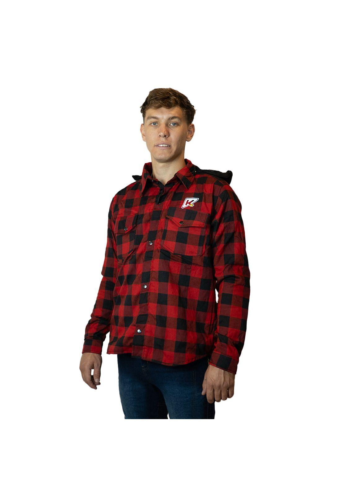 Chaqueta Moto Calle Men Flannel Rojo/Negro KMZ-1