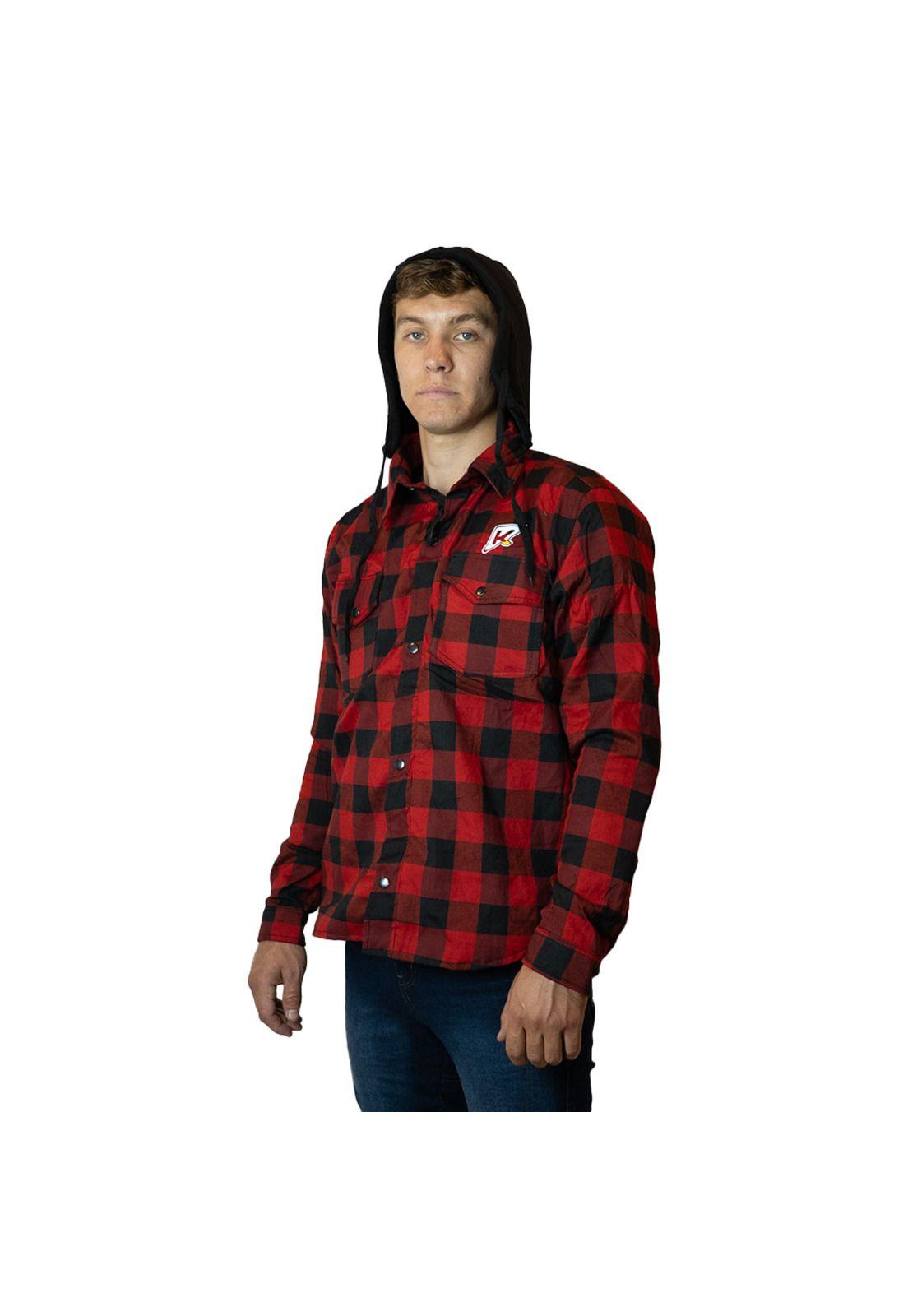 Chaqueta Moto Calle Men Flannel Rojo/Negro KMZ-3