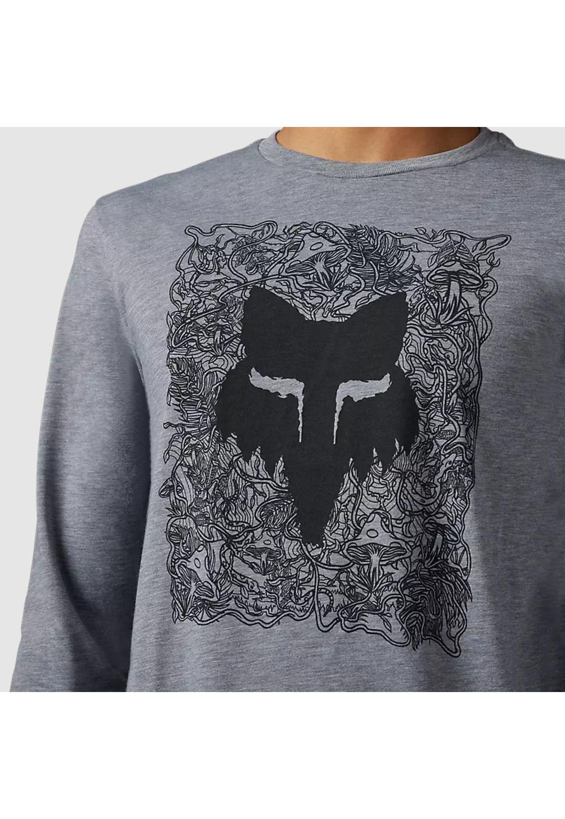 Polera Lifestyle Auxlry Manga Larga Gris Fox-2