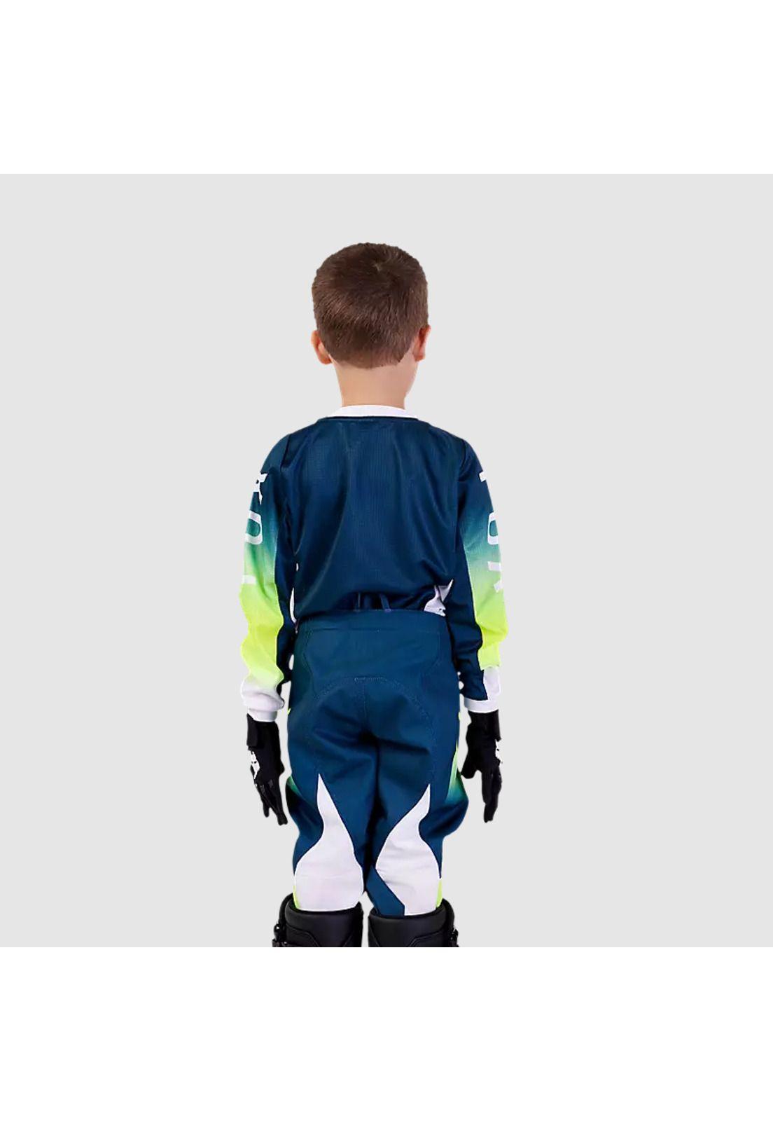 Polera Moto Infantil 180 Flora Azul Petroleo Fox-1
