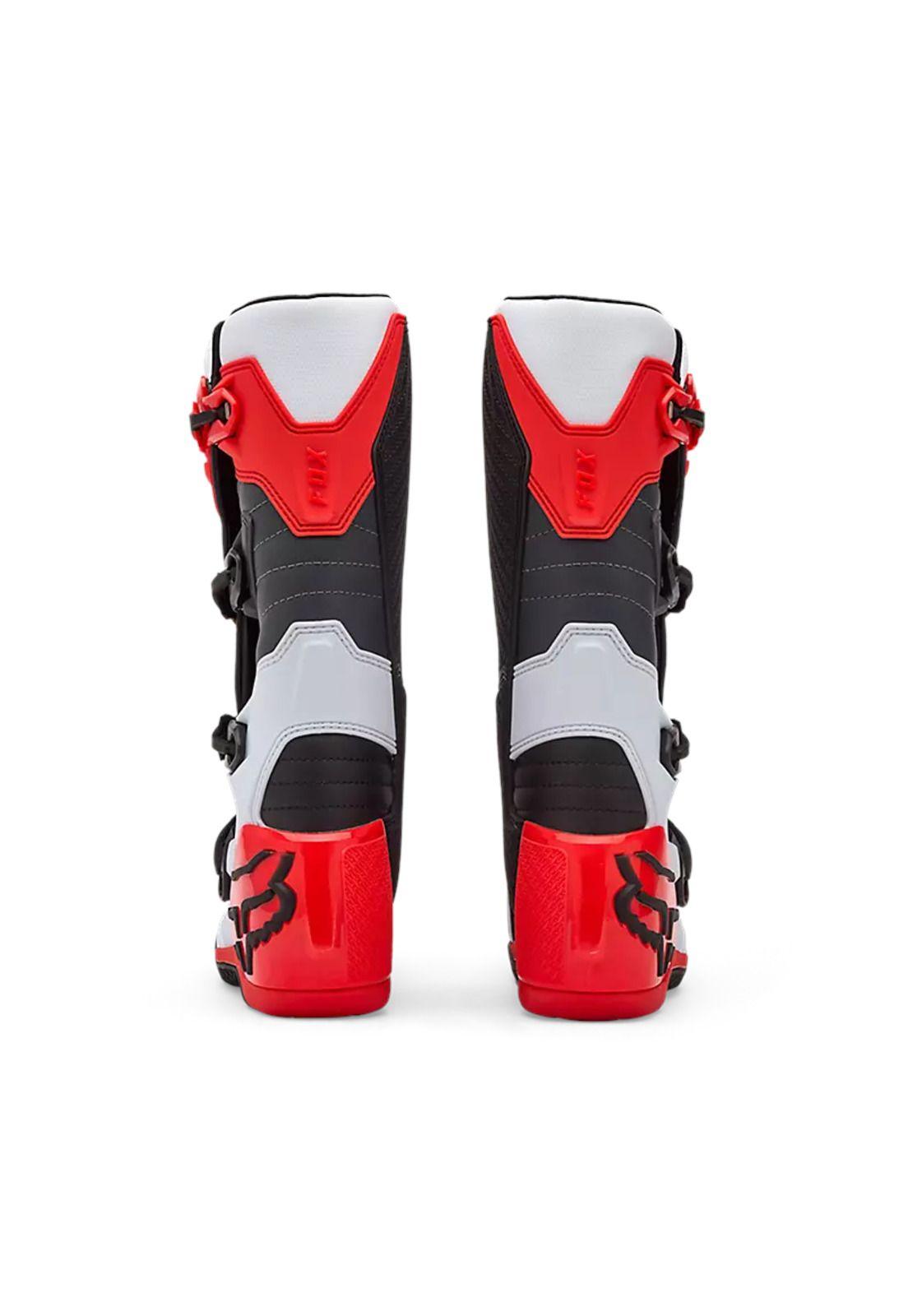 Botas Moto Comp Rojo/Blanco Fox-3