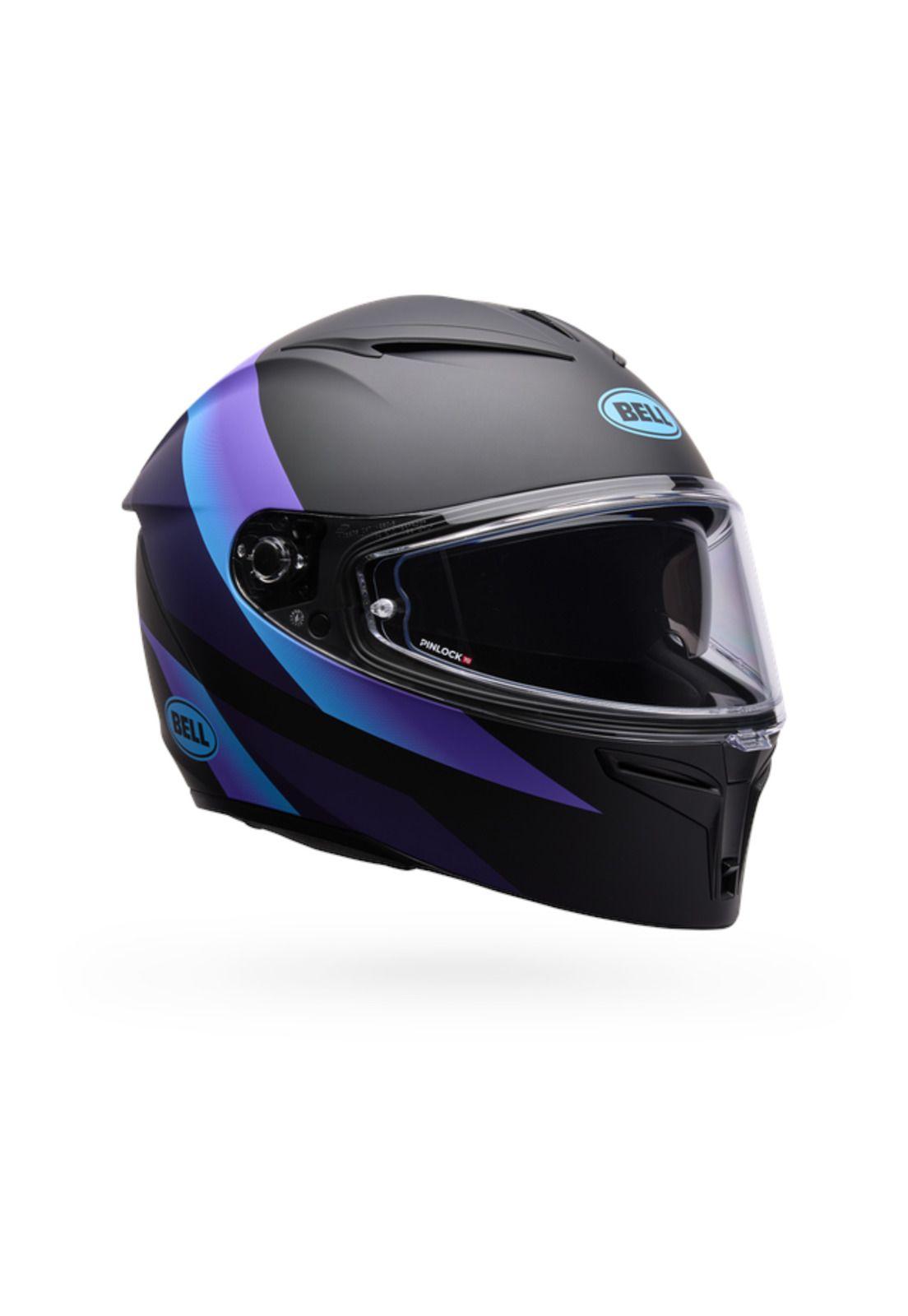 Casco Moto Calle Lithium Passion Negro/Azul Bell-0