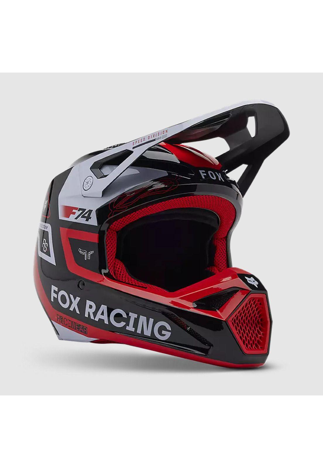 Casco Moto V1 Race Spec Rojo Fox-0