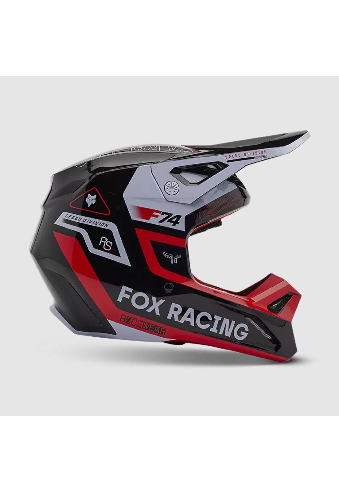 Casco Moto V1 Race Spec Rojo Fox-1