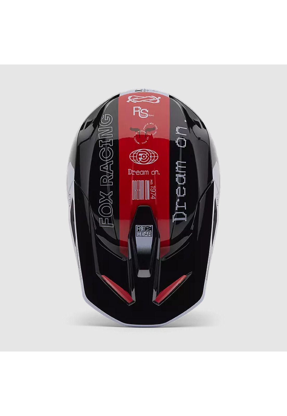 Casco Moto V1 Race Spec Rojo Fox-3