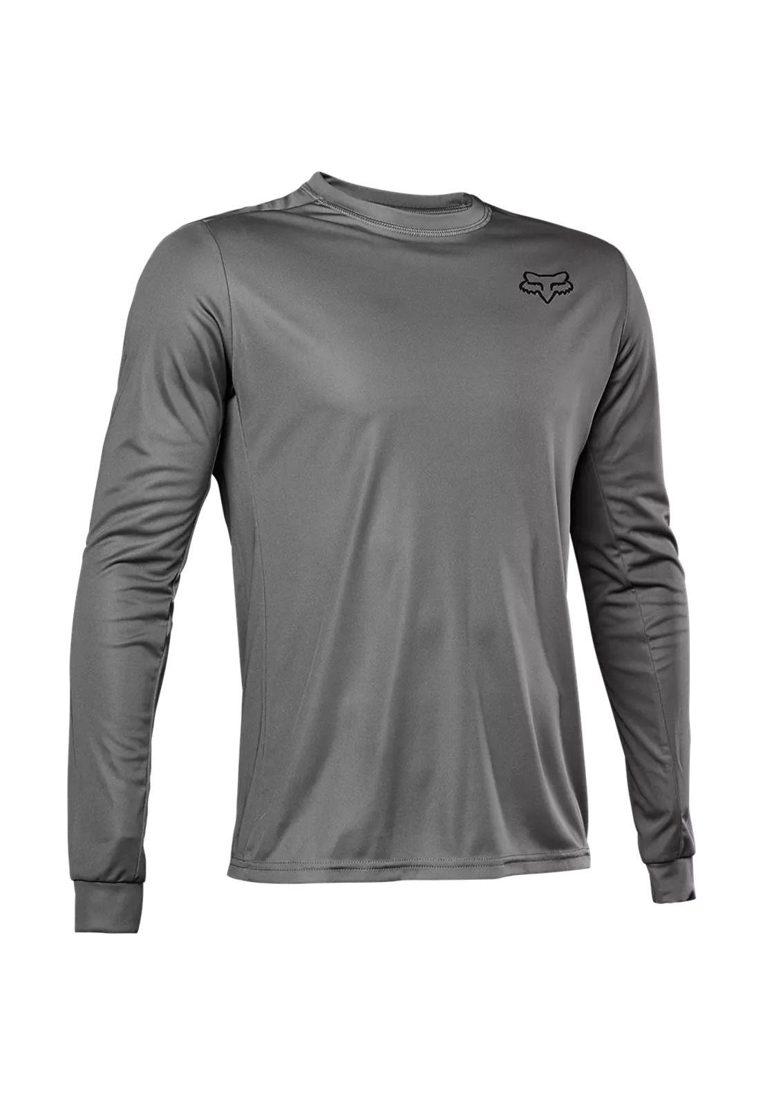 Polera Bicicleta Ranger Font Manga Larga Gris Fox-0