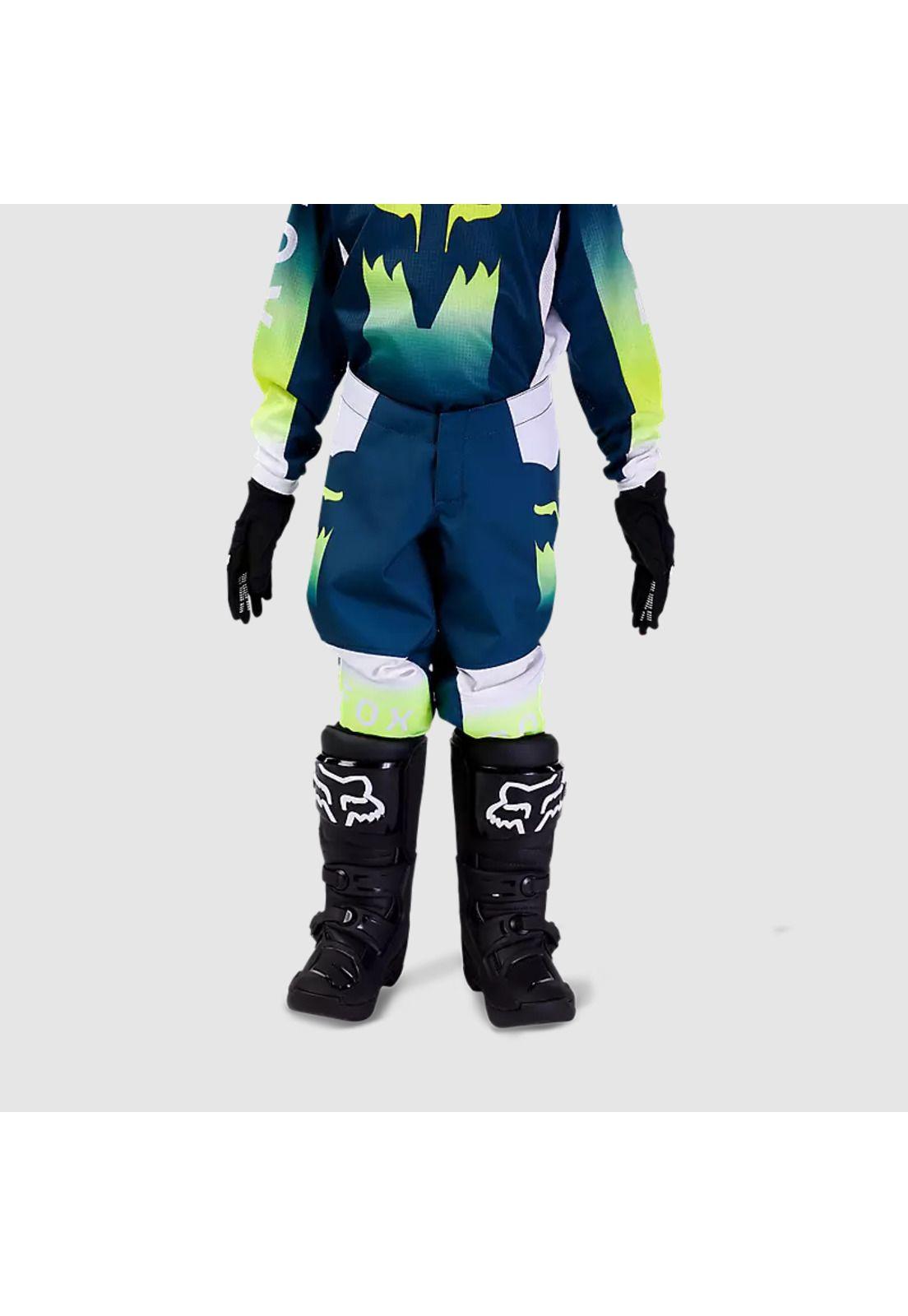 Pantalon Moto Infantil 180 Flora Azul Petroleo Fox-0