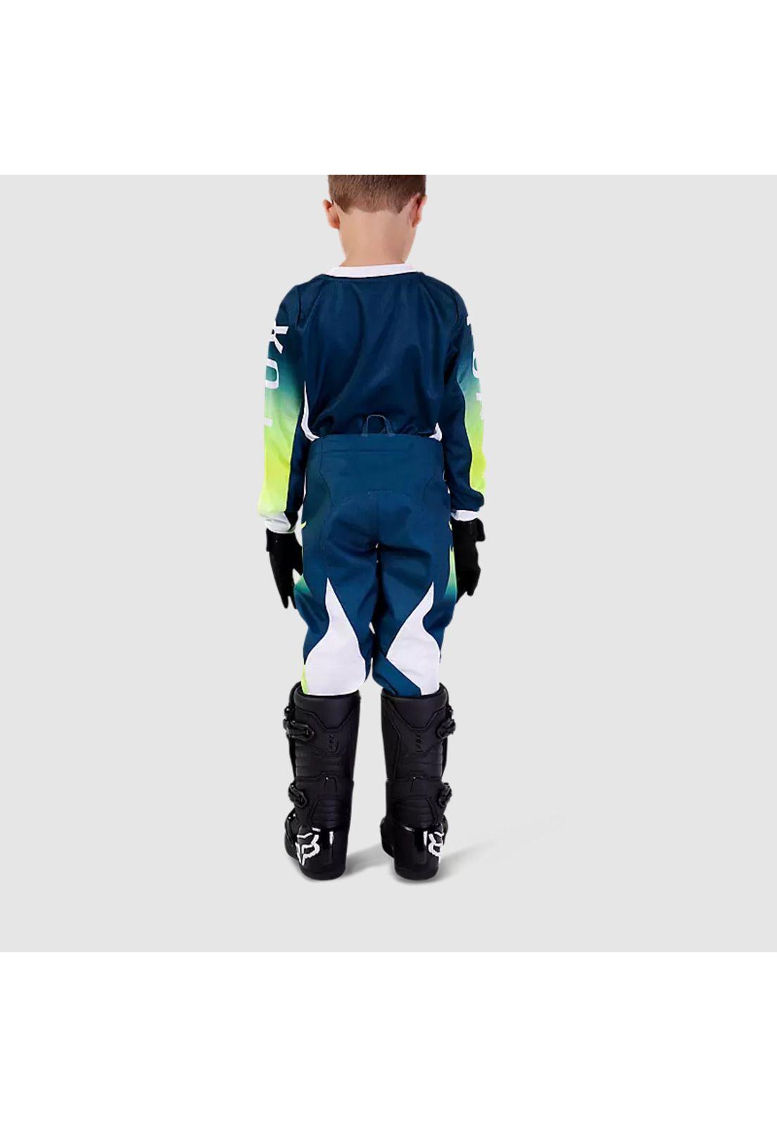 Pantalon Moto Infantil 180 Flora Azul Petroleo Fox-1