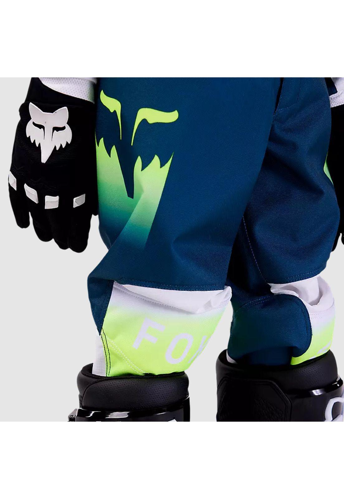 Pantalon Moto Infantil 180 Flora Azul Petroleo Fox-2