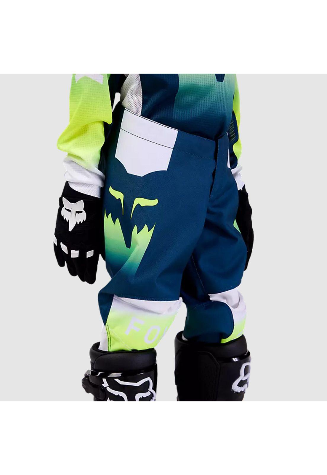 Pantalon Moto Infantil 180 Flora Azul Petroleo Fox-3
